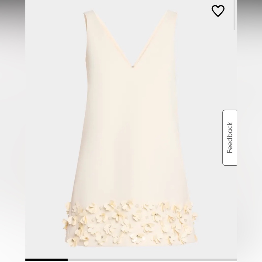 Self-Portrait Cream 3D Sequin Mini Dress